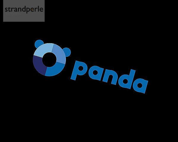 Panda Security  gedrehtes Logo  Schwarzer Hintergrund B