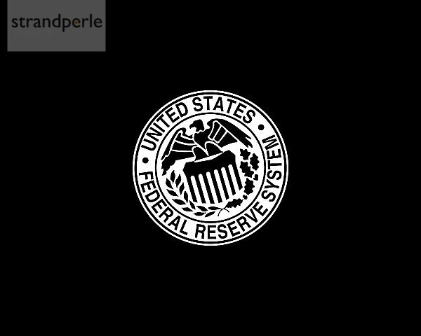 Federal Reserve  gedrehtes Logo  Schwarzer Hintergrund