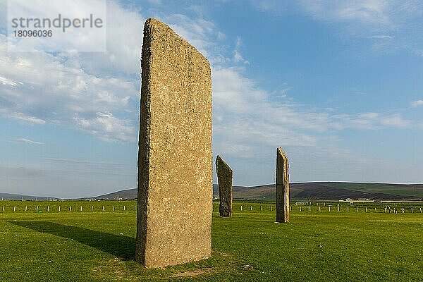 Stehende Steine von Stennes  Orkney  Schottland  Großbritannien  Europa