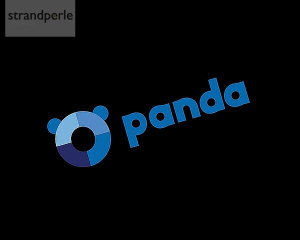 Panda Security  gedrehtes Logo  Schwarzer Hintergrund