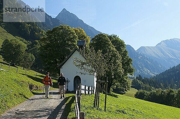 Gerstruben mit Höfats  bei Oberstdorf  Allgäu  Bayern  Deutschland  Europa