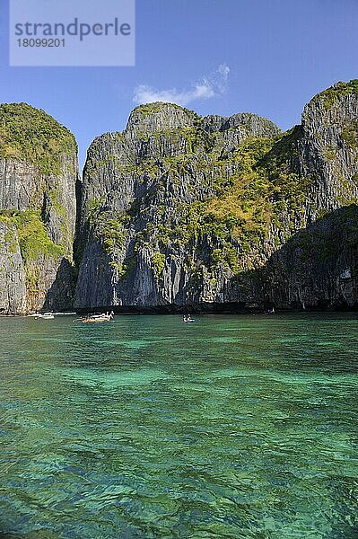Felsenküste  Koh Ley  Maya Bay  Ko Phi Phi Leh  Thailand  Asien