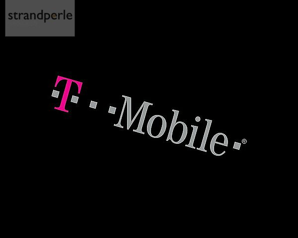 T Mobile  gedrehtes Logo  Schwarzer Hintergrund B