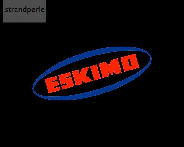 Eskimo ice cream  gedrehtes Logo  Schwarzer Hintergrund