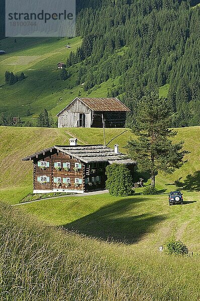 Bauernhof bei Hirschegg  Kleinwalsertal  Vorarlberg  Österreich  Europa