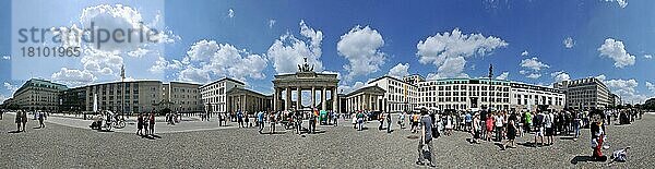 Brandenburger Tor  Pariser Platz  Mitte  Berlin  Deutschland  Schwenkpanorama  360 Grad  Europa