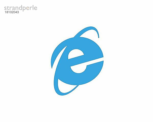 Internet Explorer 4  gedrehtes Logo  Weißer Hintergrund