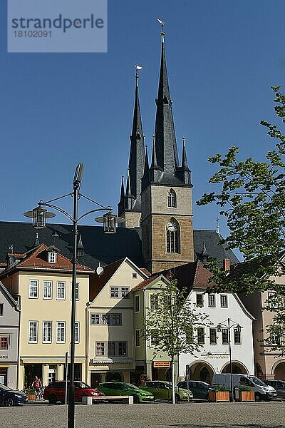 Johanneskirche  Marktplatz  Saalfeld  Thüringen  Deutschland  Europa