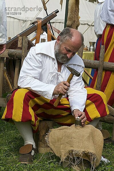 Lagerleben im Wallensteinsommer 1630  historische Woche  Memmingen  Allgäu  Schwaben  Bayern  Deutschland  Europa