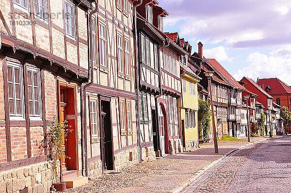 Fachwerkhäuser  Romanik  Quedlinburg  UNESCO-Welterbe  Sachsen-Anhalt  Deutschland  Europa