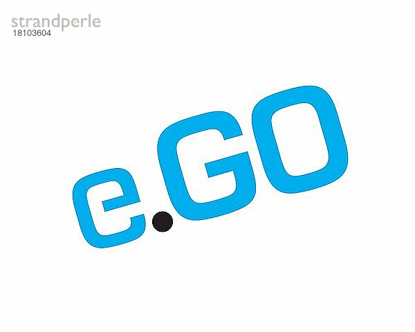 E. GO Mobile  gedrehtes Logo  Weißer Hintergrund