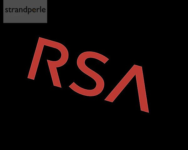 RSA Security  gedrehtes Logo  Schwarzer Hintergrund B