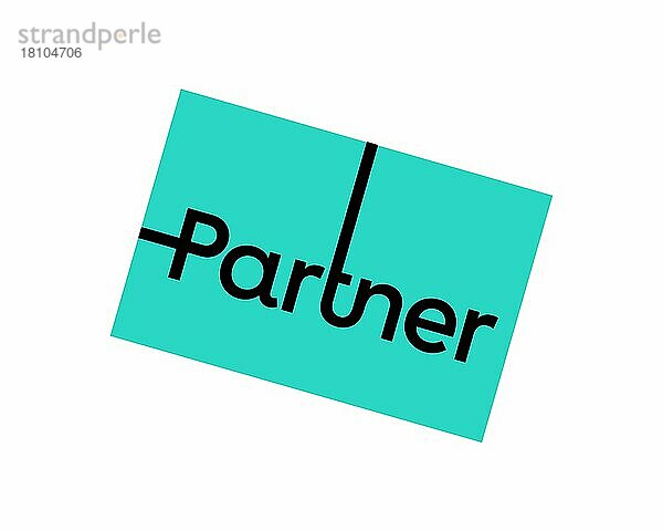 Partner Communications Company  gedrehtes Logo  Weißer Hintergrund B