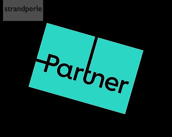Partner Communications Company  gedrehtes Logo  Schwarzer Hintergrund B