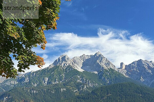 Blick von Saalfelden auf das Steinerne Meer  Pinzgau im Salzburger Land  Österreich  Europa