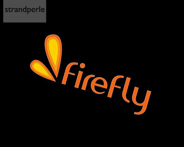 Firefly airline  gedrehtes Logo  Schwarzer Hintergrund B