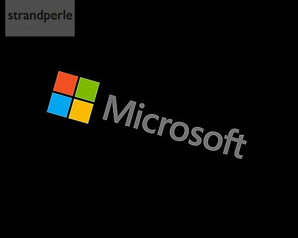 Microsoft Mobile  gedrehtes Logo  Schwarzer Hintergrund B