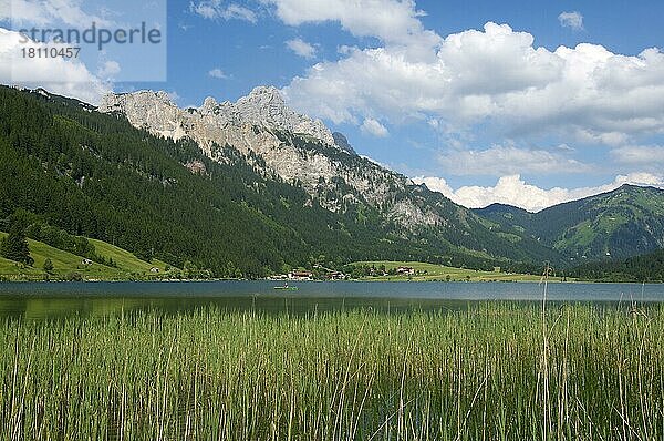 Haldensee  Blick auf Gimpel  Rote Flüh  Köllenspitze  Tannheimer Tal  Tirol  Österreich  Europa