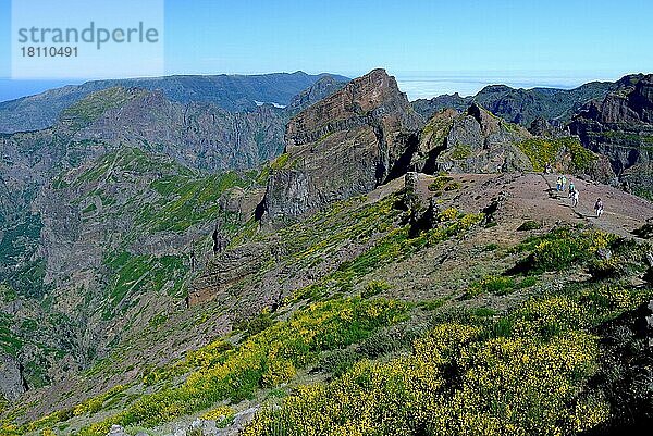 Berglandschaft am Pico de Arieiro (1818m)  Wanderweg  Madeira  Portugal  Europa