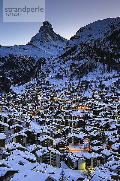 Zermatt und Matterhorn  Wallis  Schweiz  Europa