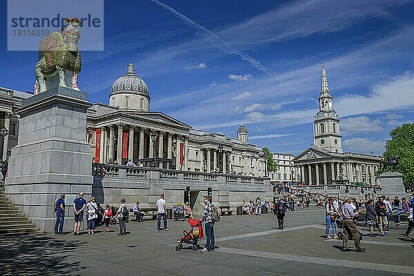 The National Gallery  Trafalgar Square  London  England  Großbritannien  Europa