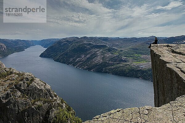 Preikestolen  Lysefjord  Rogaland  Norwegen  Europa