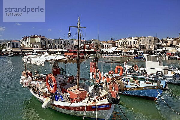 Venezianischer Hafen  Rethymno  Kreta  Griechenland  Europa