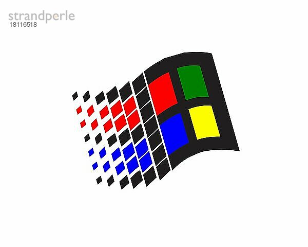 Windows 3. 1x  gedrehtes Logo  Weißer Hintergrund