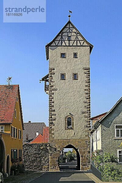 Unteres Tor  erbaut um 1400 und 1600  Mainbernheim  Unterfranken  Bayern  Deutschland  Europa