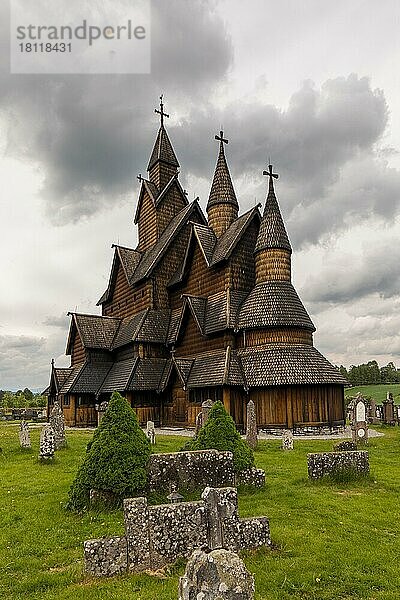 Stabkirche Heddal  Heddal  Telemark  Norwegen  Europa