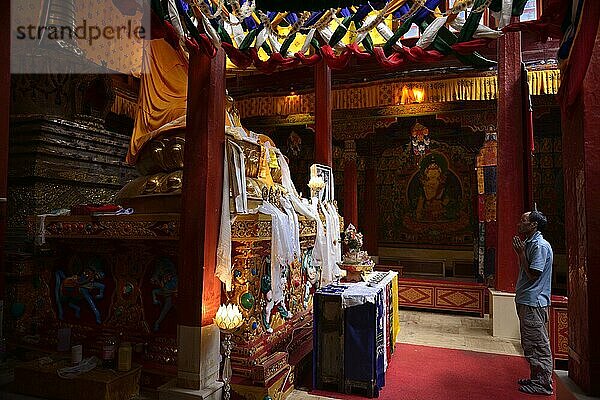 Buddha-Statue  Hemis Festival  Kloster Hemis  Ladakh  Jammu und Kaschmir  Indien  Asien