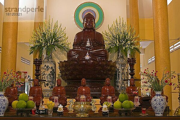 Buddha-Statue  Gian Giac-Pagode  Cai Be  Mekong-Delta  Vietnam  Asien