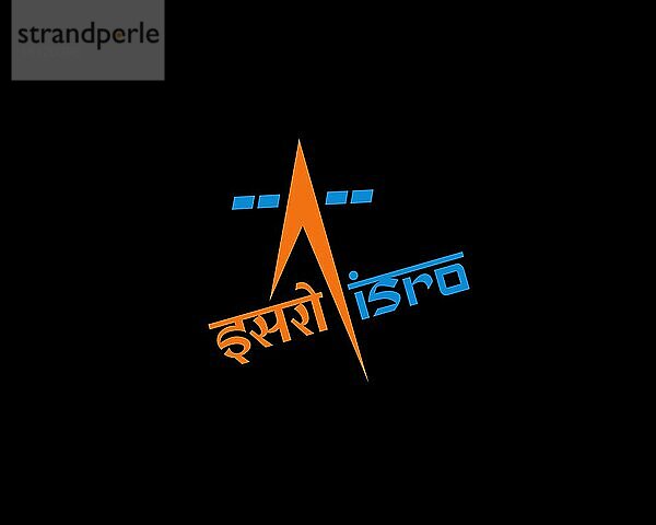 Indian Space Research Organisation  gedrehtes Logo  Schwarzer Hintergrund