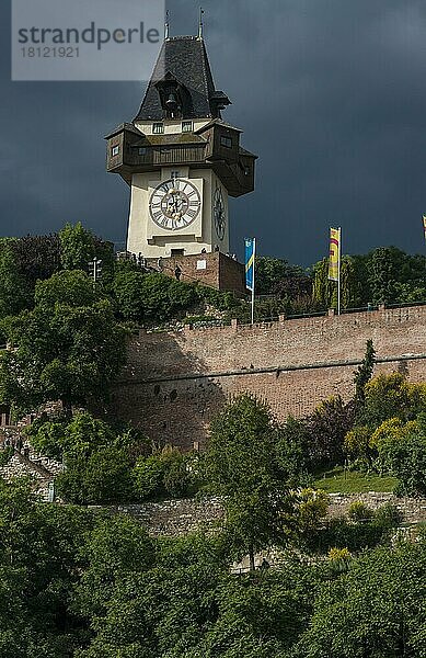 Uhrturm am Schlossberg  Graz  Steiermark  Österreich  Europa