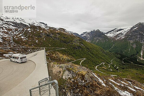 Aussichtspunkt  Gaularfjellet  Sogn og Fjordane  Norwegen  Europa