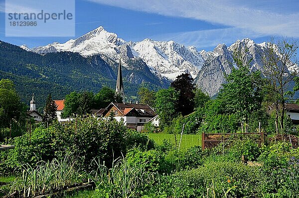 Schrebergarten  Garmisch-Partenkirchen  Zugspitzgruppe  Bayern  Deutschland  Europa