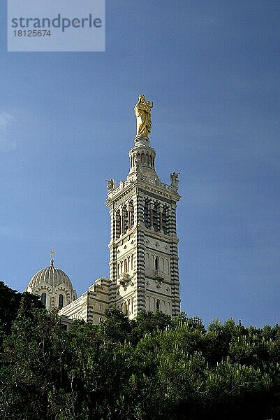 Basilika Notre-Dame-de-la-Garde  Marseille  Cote D'Azur  Provence  Südfrankreich