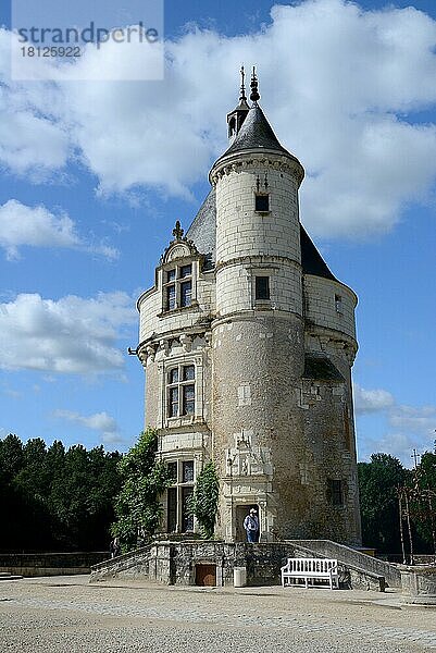 Bergfried  Schloss  Chenonceau  Turm der Marques  Chateau de Chenonceau  Department Chenonceaux  Indre-et-Loire  Region Centre  Frankreich  Europa