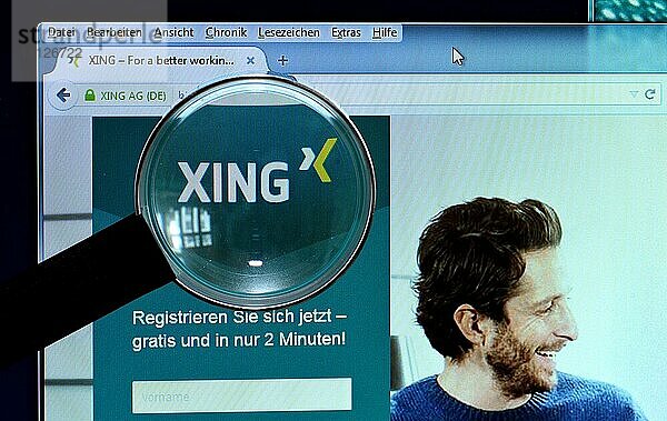 XING  homepage  Bildschirm  Lupe