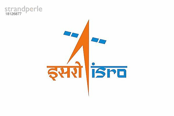 Indian Space Research Organisation  Logo  Weißer Hintergrund
