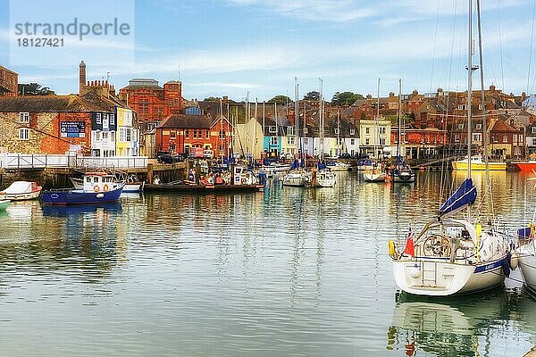Historischer Hafen  Weymouth  Dorset  Großbritannien  Europa