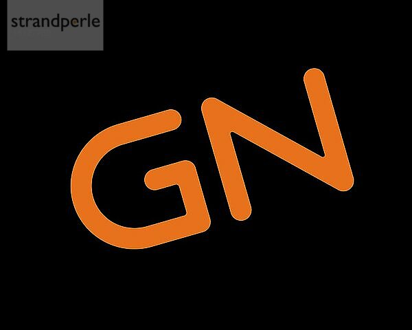 GN Store Nord  gedrehtes Logo  Schwarzer Hintergrund