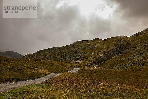 Handknott Pass Road  Lake District  Cumbria  Großbritannien  Europa