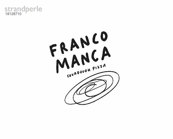 Franco Manca  gedrehtes Logo  Weißer Hintergrund