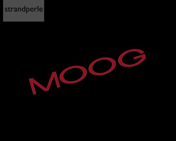 Moog Inc. gedrehtes Logo  Schwarzer Hintergrund