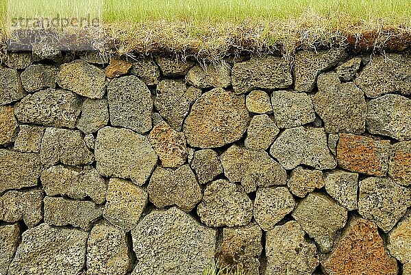 Steinmauer  Lavasteine  Island  Europa