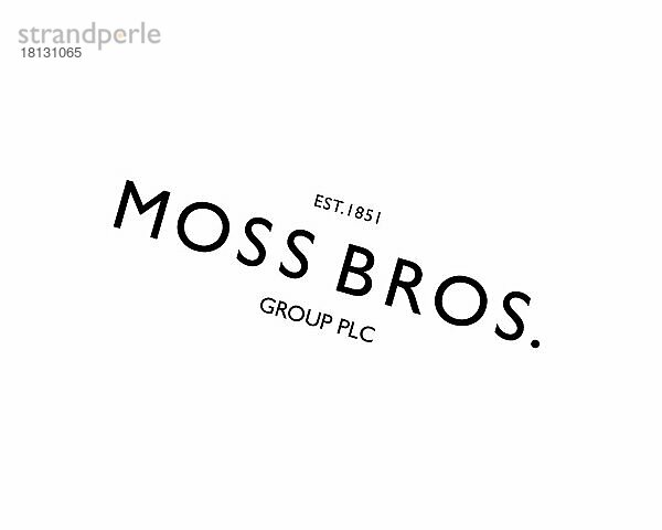 Moss Bros Group  gedrehtes Logo  Weißer Hintergrund B
