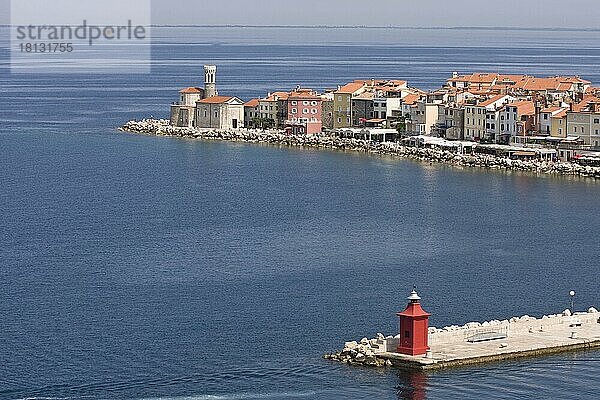 Blick auf Piran  Adria  Slowenien  Europa