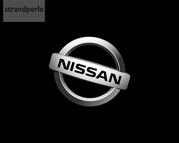 Nissan Motor India Private Limited  gedrehtes Logo  Schwarzer Hintergrund B