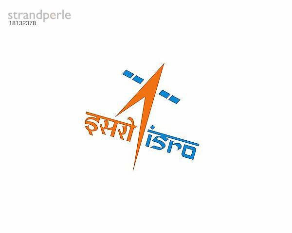 Indian Space Research Organisation  gedrehtes Logo  Weißer Hintergrund B